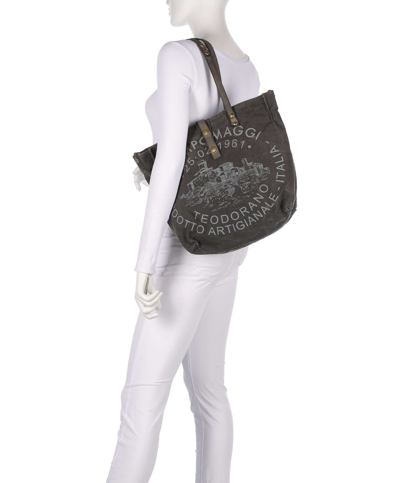 Campomaggi Tote bag grigio ghiaccio