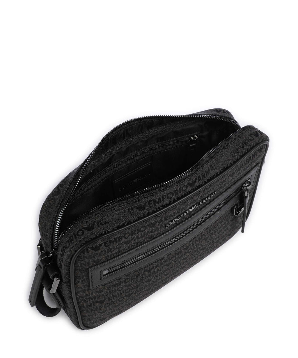 Emporio Armani Logo Jacquard Crossbody bag bristol black