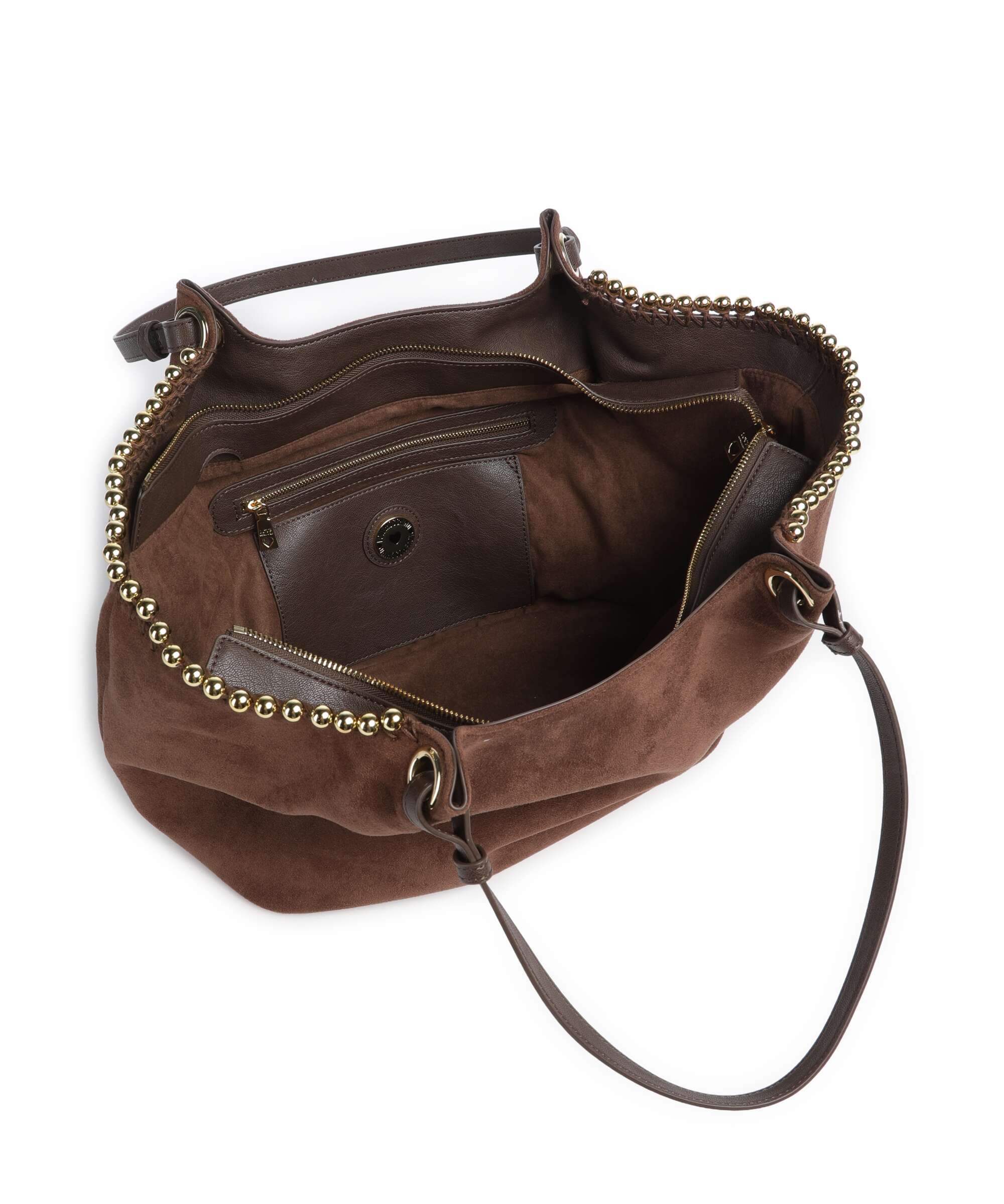 Love Moschino Gold Bead Tote bag cioccolato