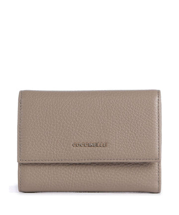 Coccinelle Metallic Soft Portemonnee warm taupe
