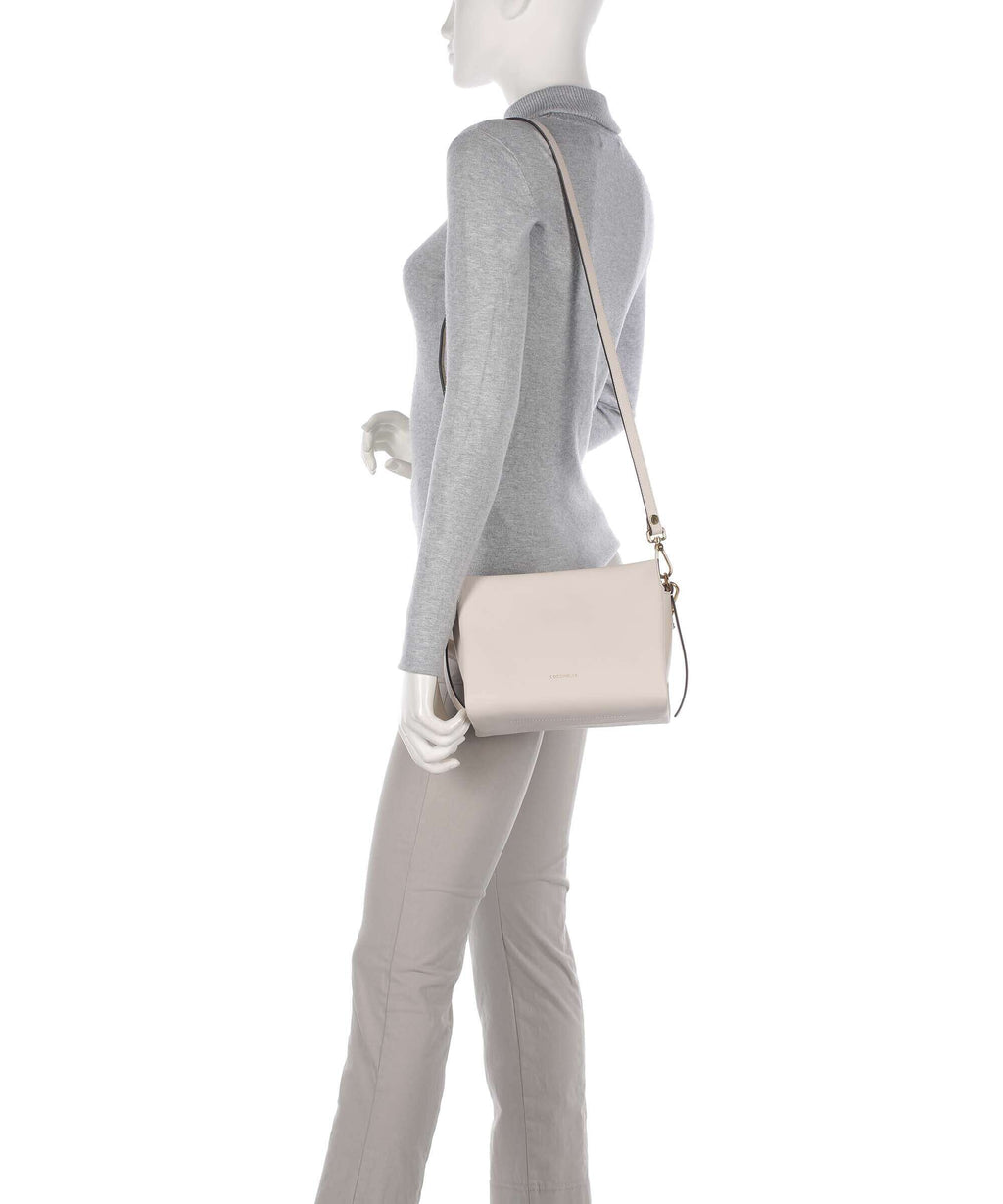 Coccinelle Boheme Grana Double Handbag lambskin white/laurel green