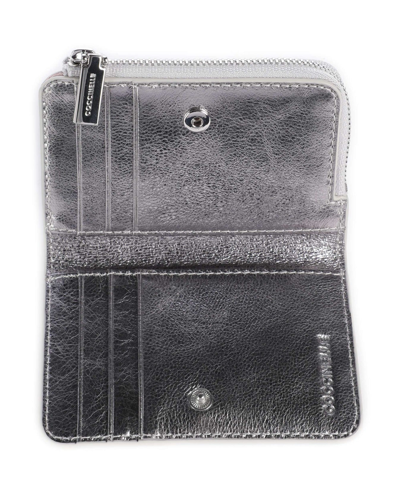 Coccinelle Metallic Smooth Metal Wallet silver