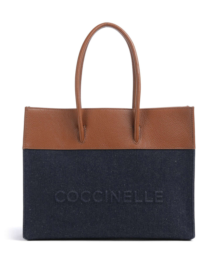 Coccinelle Myrtha Denim Tote bag blue/cognac