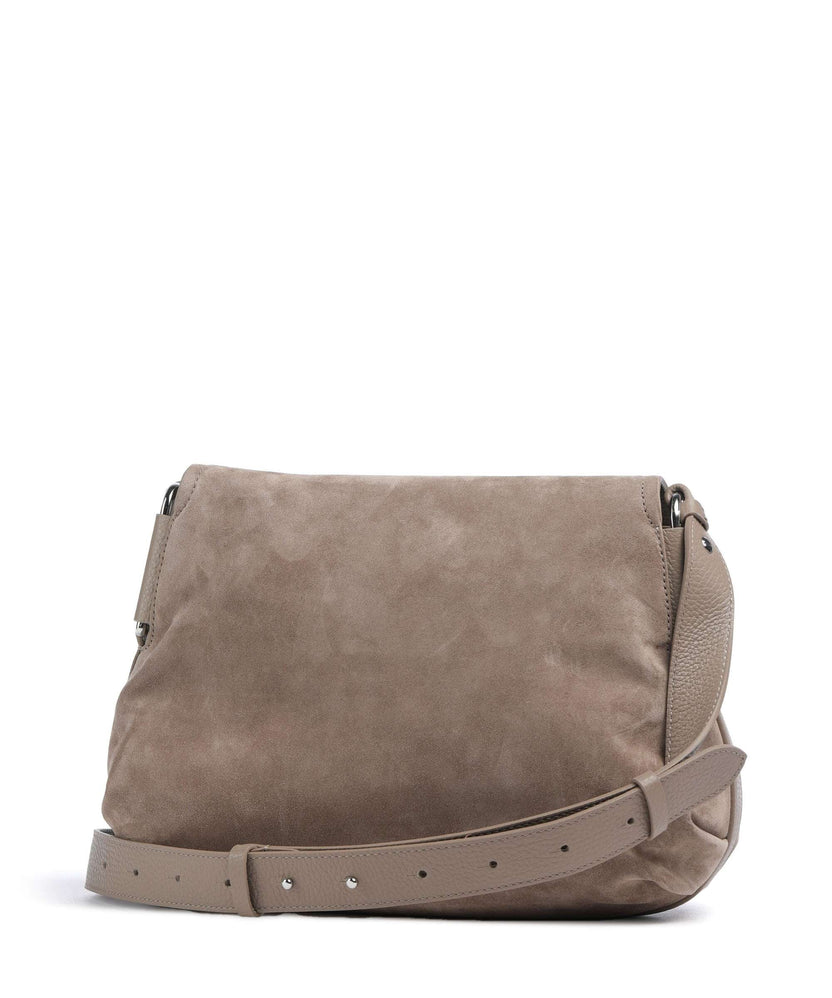 Coccinelle Rebekka Suede Shoulder bag warm taupe