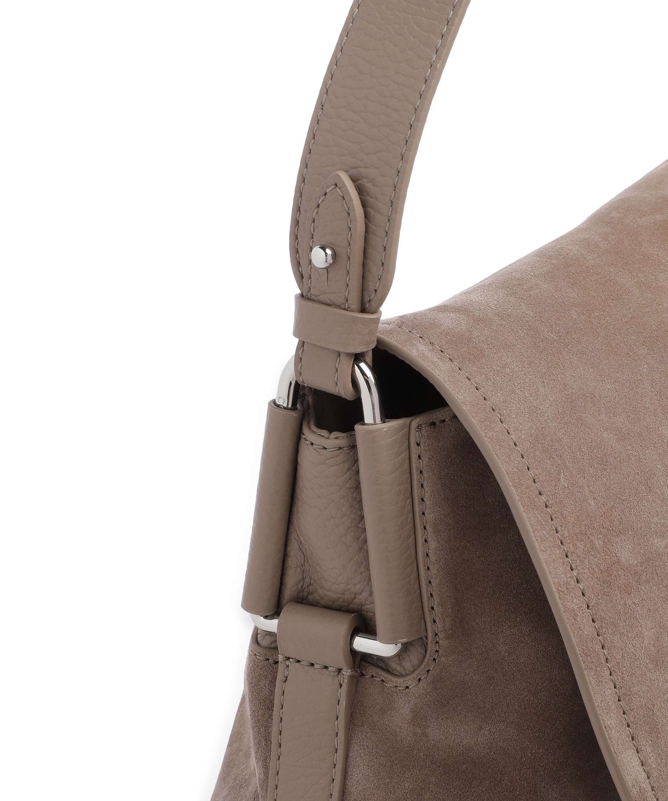 Coccinelle Rebekka Suede Shoulder bag warm taupe