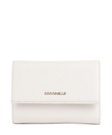 Coccinelle Metallic Soft Portemonnee blanco