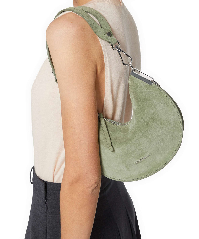 Coccinelle Sunup Suede Shoulder bag greenery