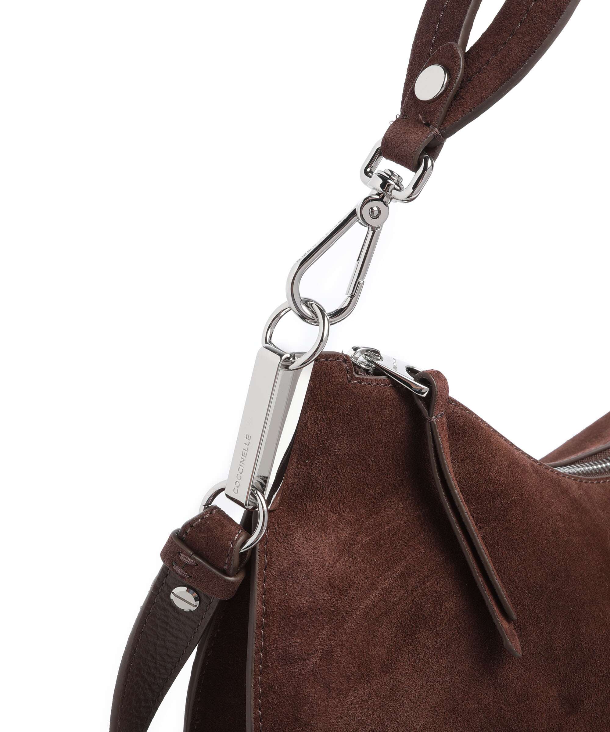 Coccinelle Sunup Suede Shoulder bag brunette