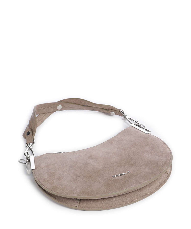 Coccinelle Sunup Suede Shoulder bag warm taupe