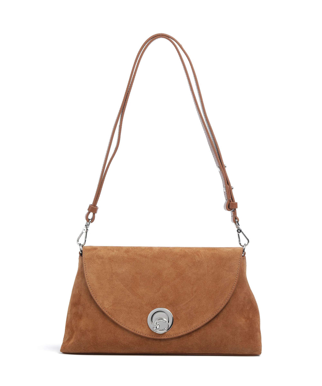 Coccinelle Nikla Suede Shoulder bag cognac
