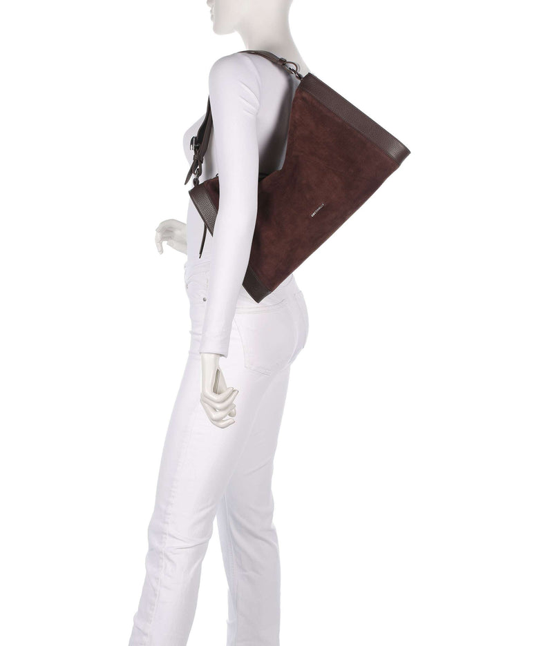 Coccinelle Elinor Suede Hobo bag brunette