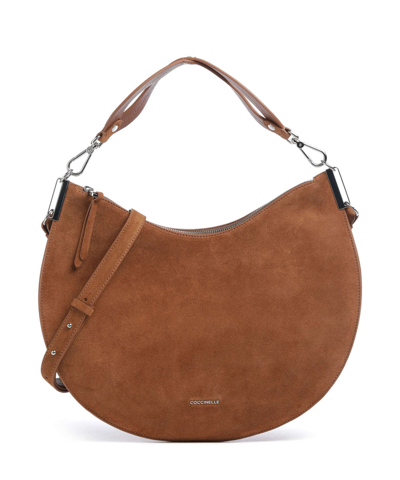 Coccinelle Sunup Suede Hobo bag cognac