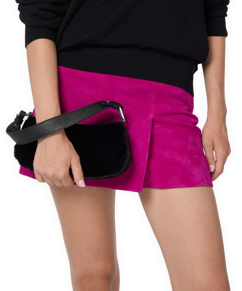 Coccinelle Merveille Synthetic fur Shoulder bag noir