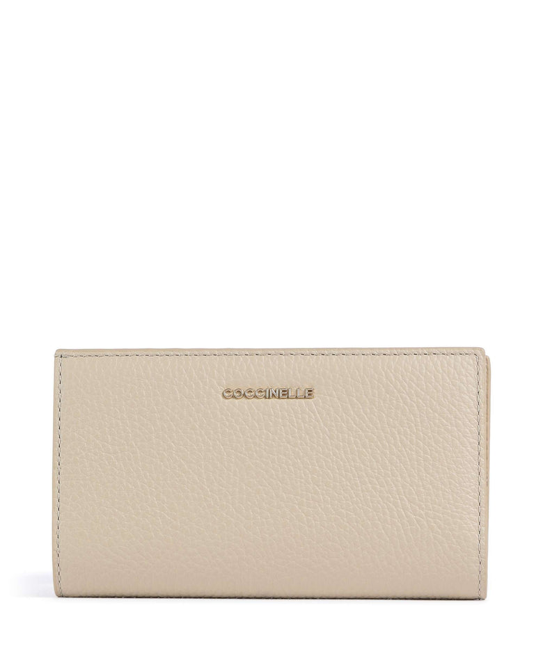 Coccinelle Metallic Soft Wallet sandshell