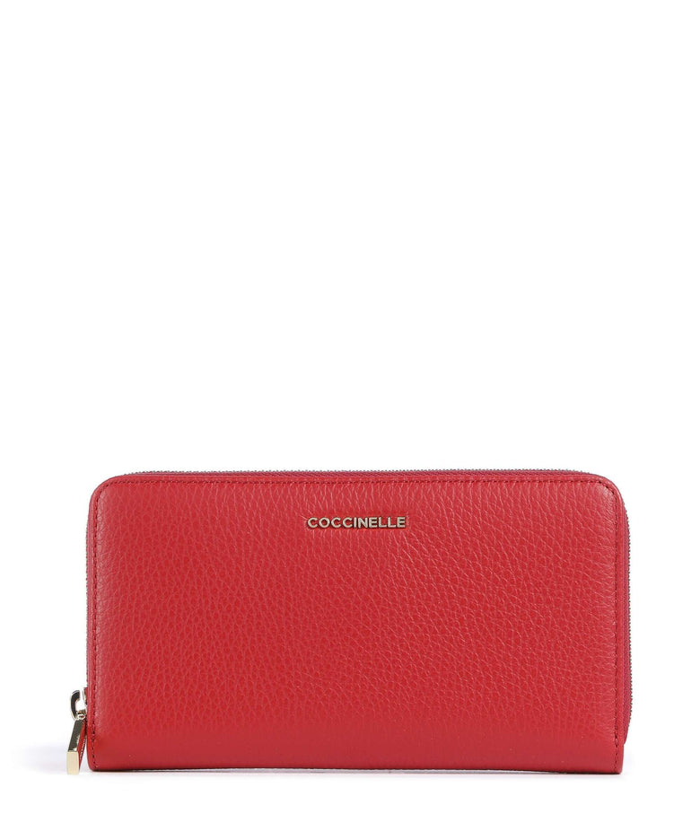 Coccinelle Metallic Soft Wallet scarlet