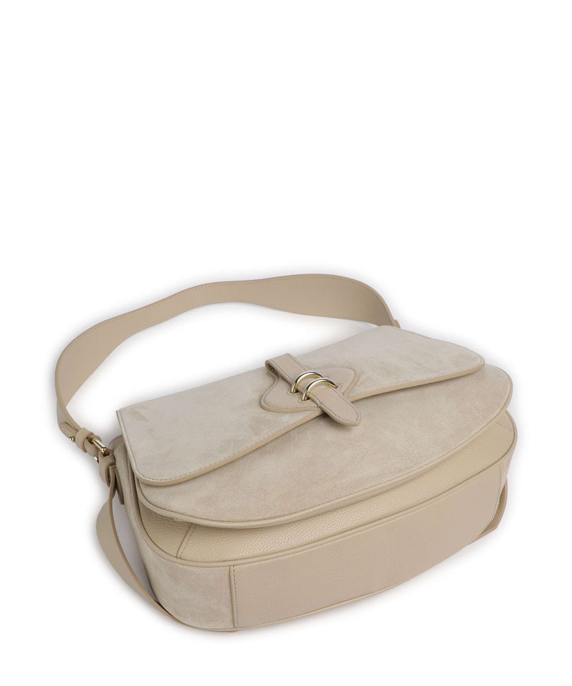 Coccinelle Mavery Suede Shoulder bag sandshell