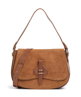 Coccinelle Mavery Suede Schoudertas cognac
