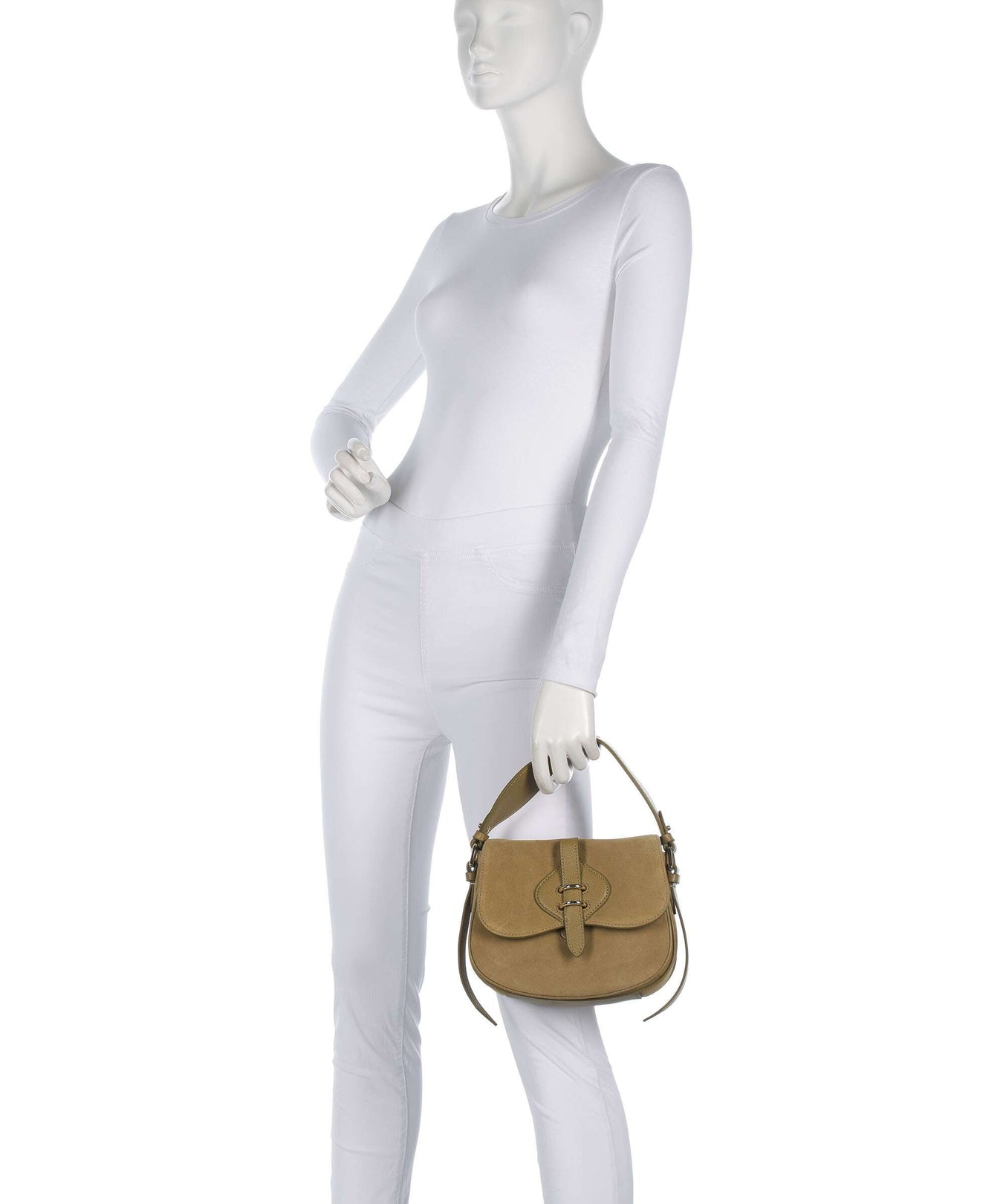 Coccinelle Mavery Suede Handbag seagrass