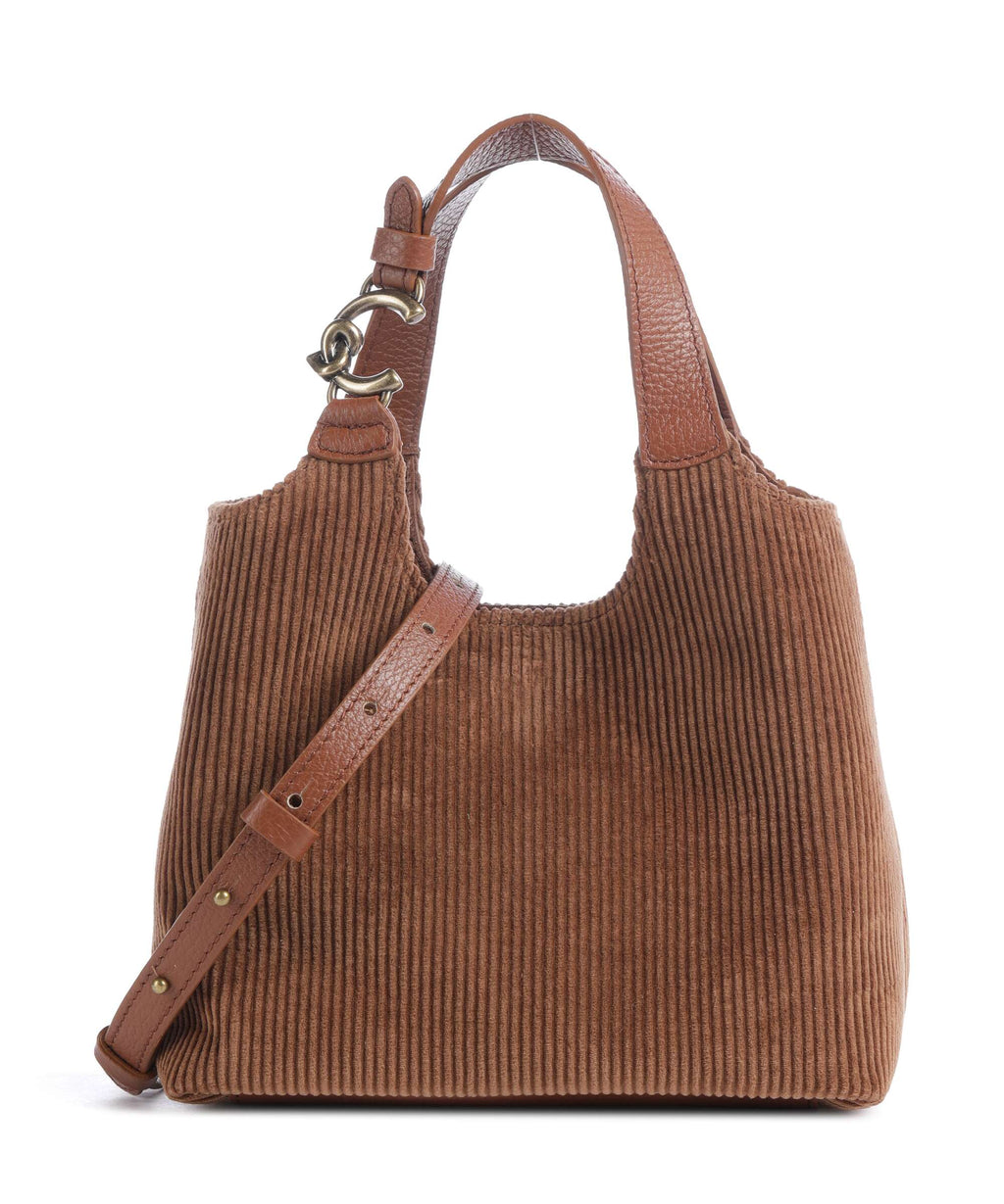 Coccinelle C-Easy Corduroy Handbag cognac