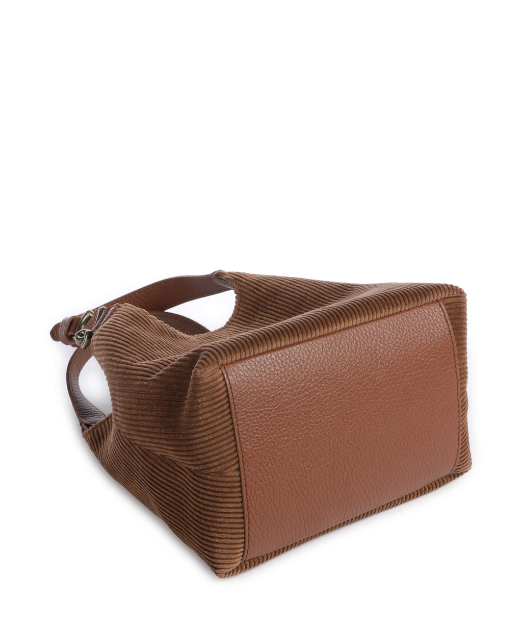 Coccinelle C-Easy Corduroy Handbag cognac