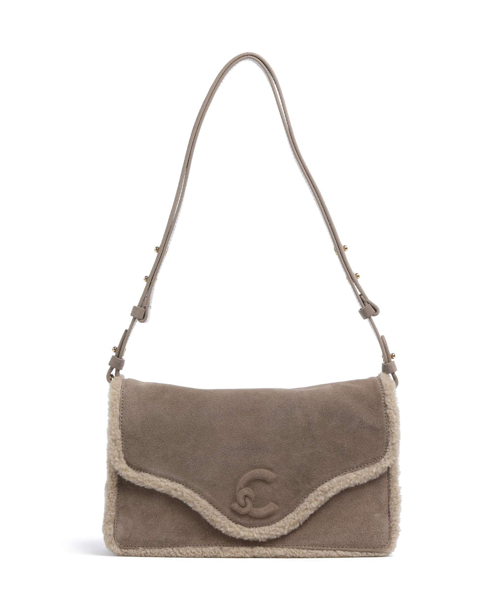 Coccinelle C-Me Softy Suede Shoulder bag warm taupe