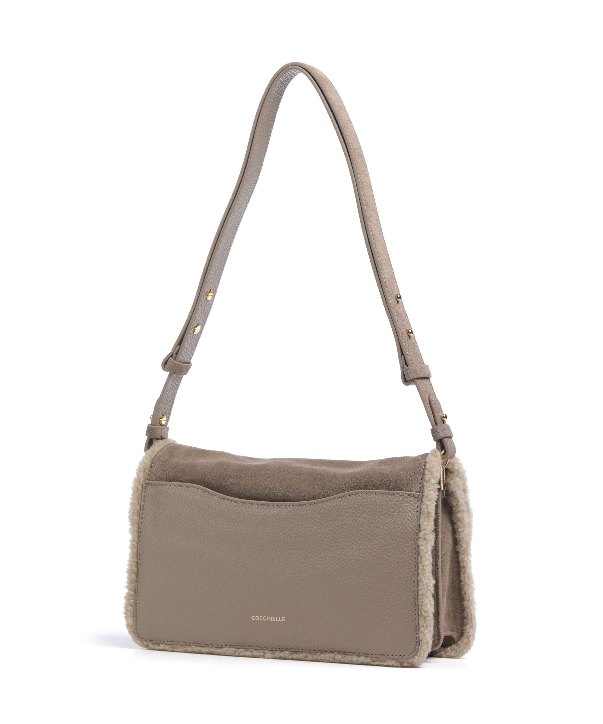 Coccinelle C-Me Softy Suede Shoulder bag warm taupe