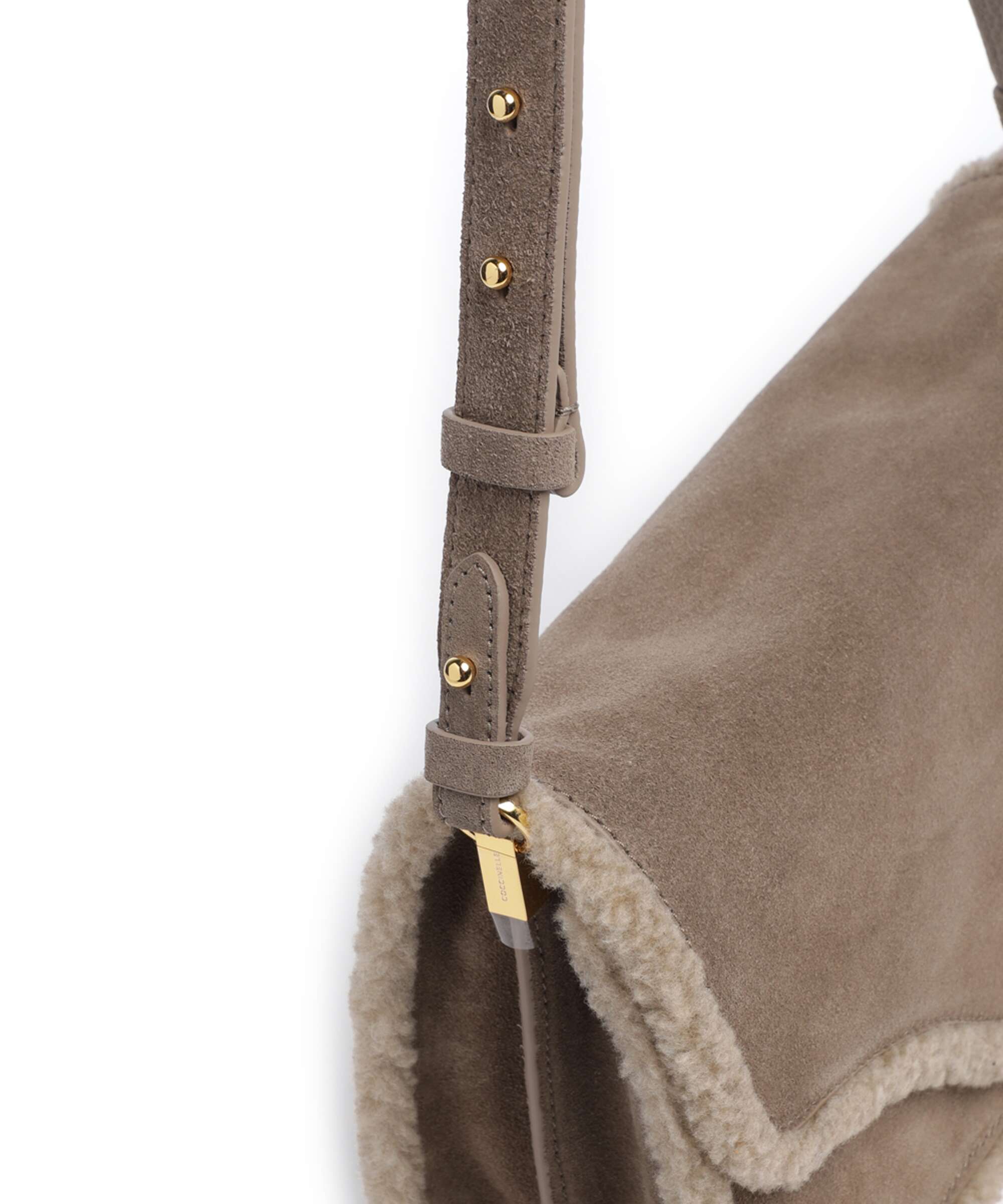 Coccinelle C-Me Softy Suede Shoulder bag warm taupe