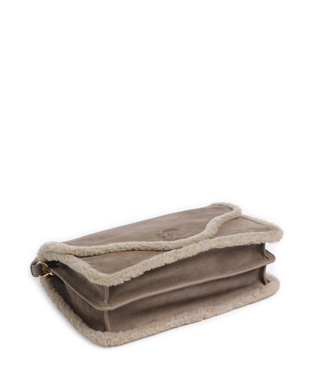 Coccinelle C-Me Softy Suede Shoulder bag warm taupe