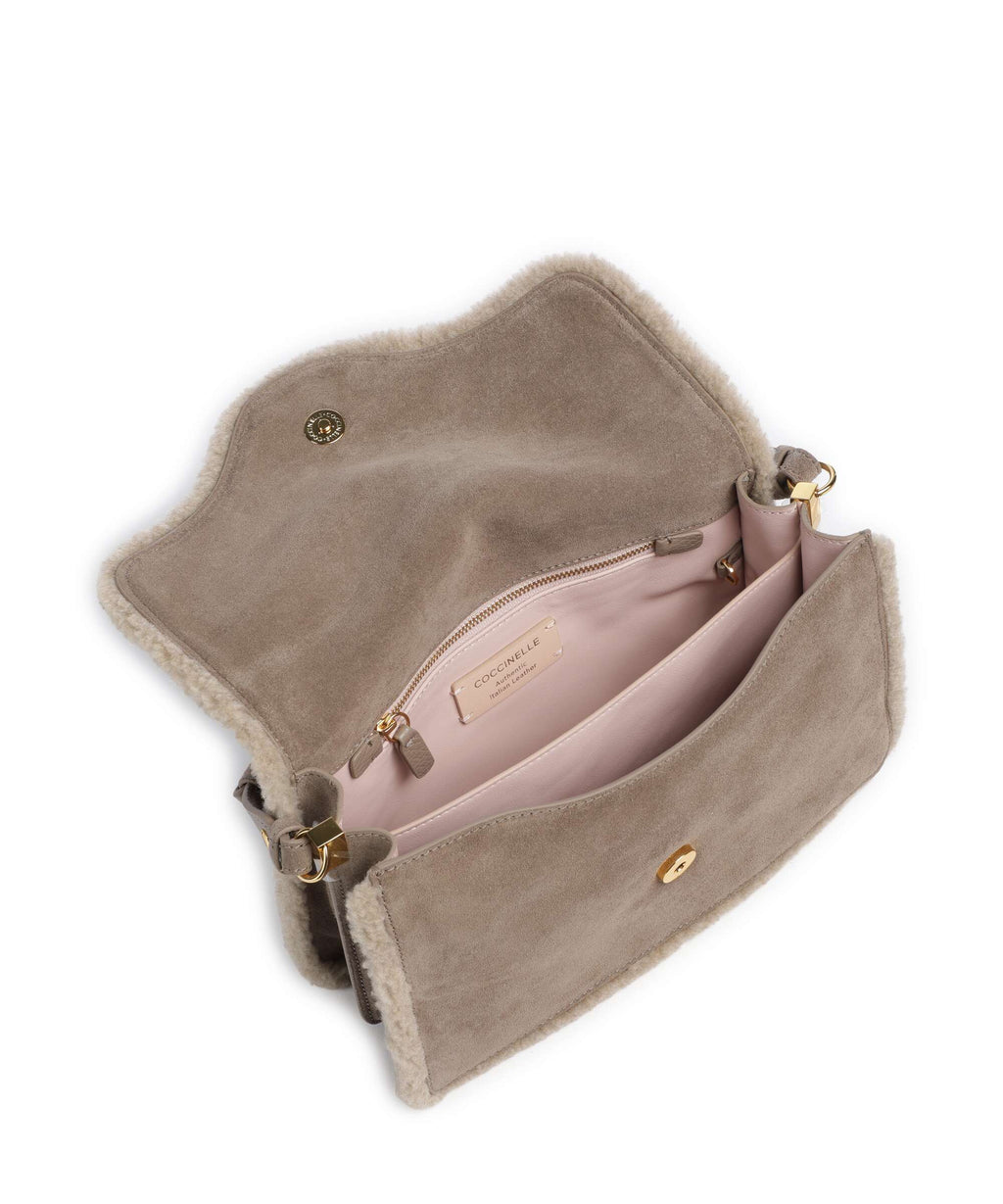 Coccinelle C-Me Softy Suede Shoulder bag warm taupe