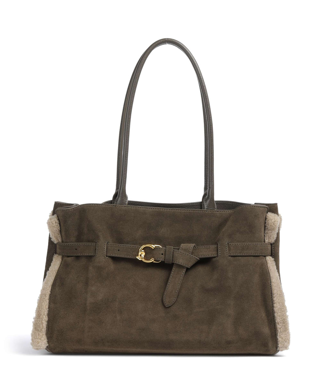 Coccinelle Sabine Soft Suede Tote bag fango