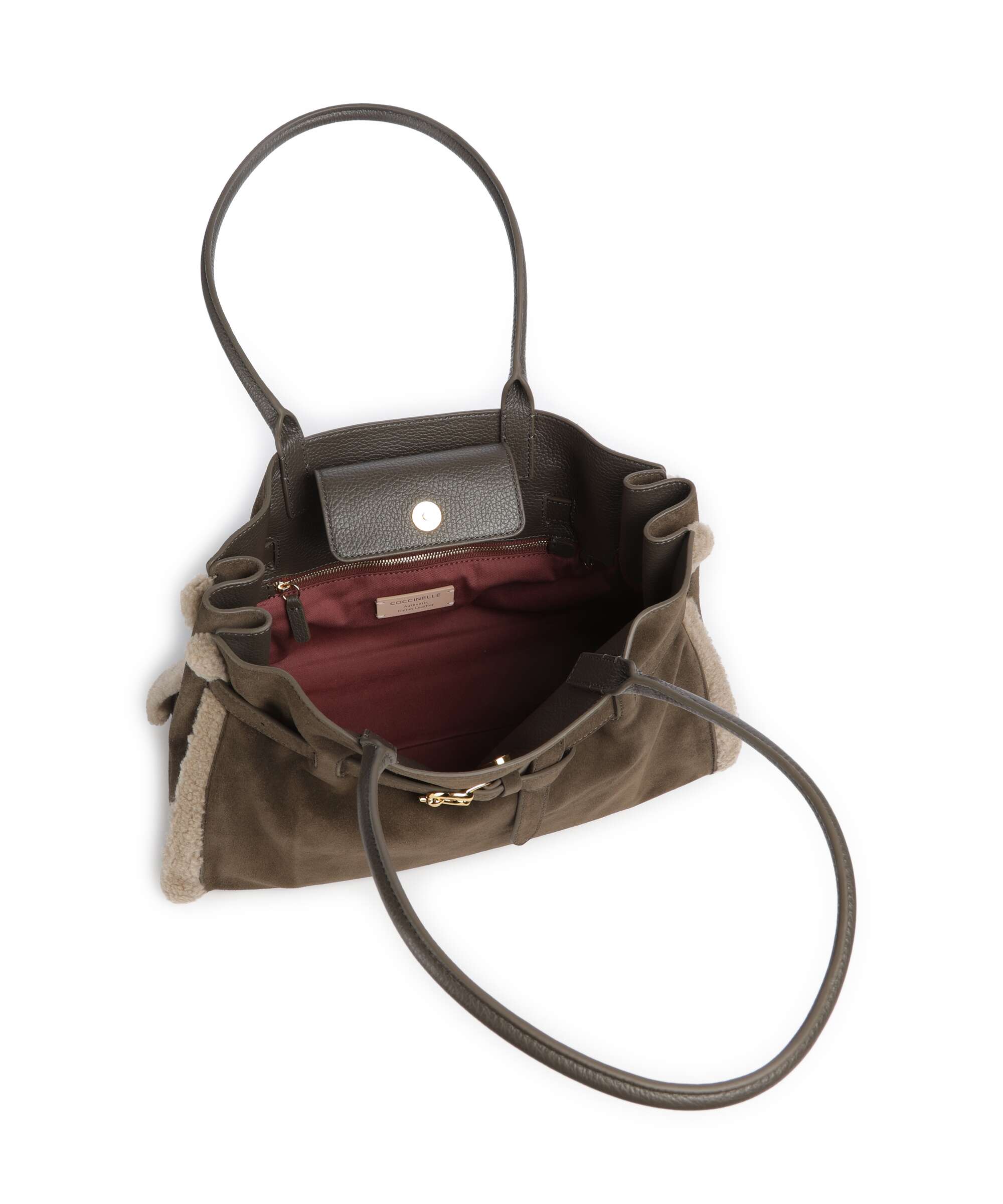 Coccinelle Sabine Soft Suede Tote bag fango