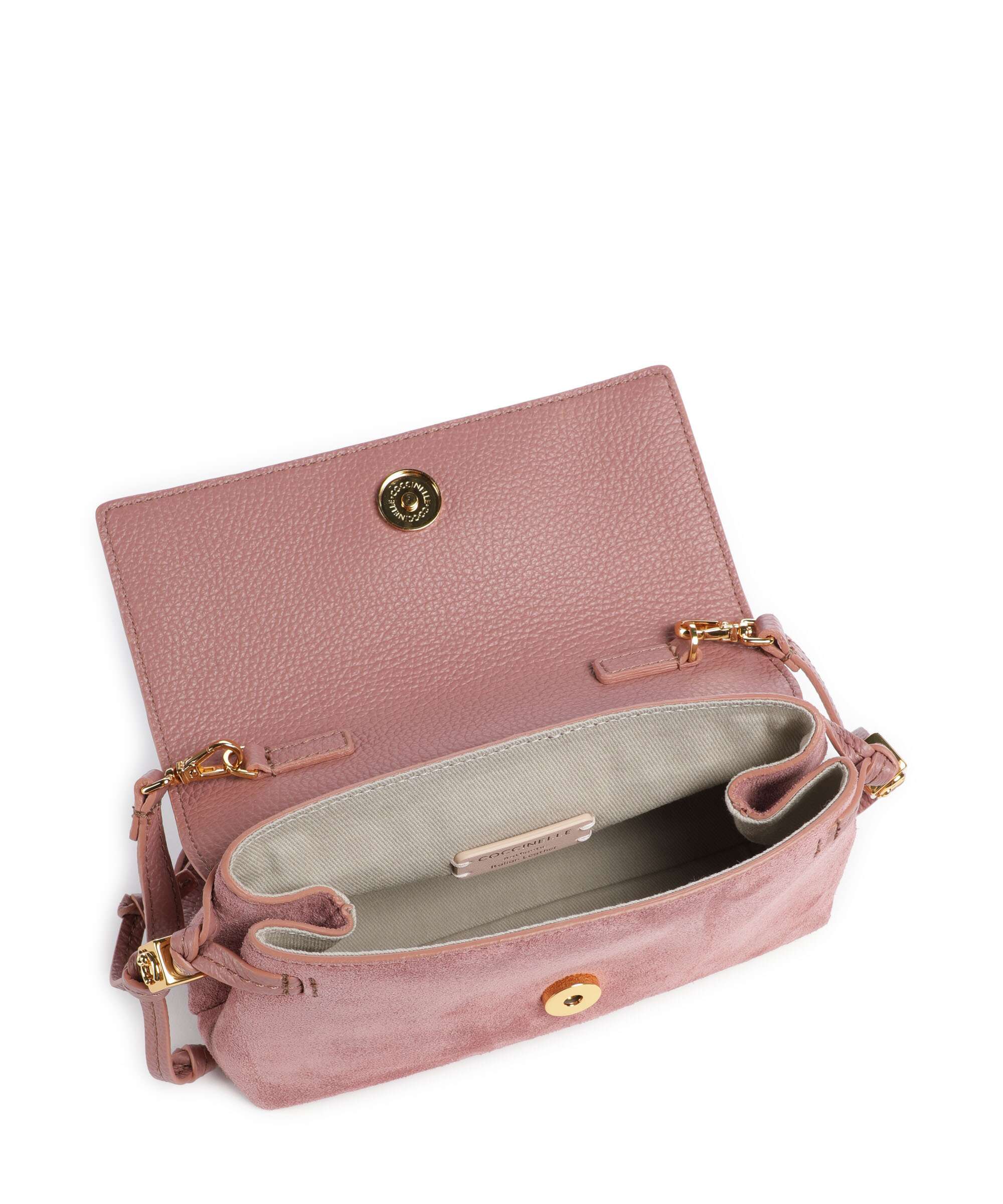 Coccinelle Thess Suede Crossbody bag winter rose