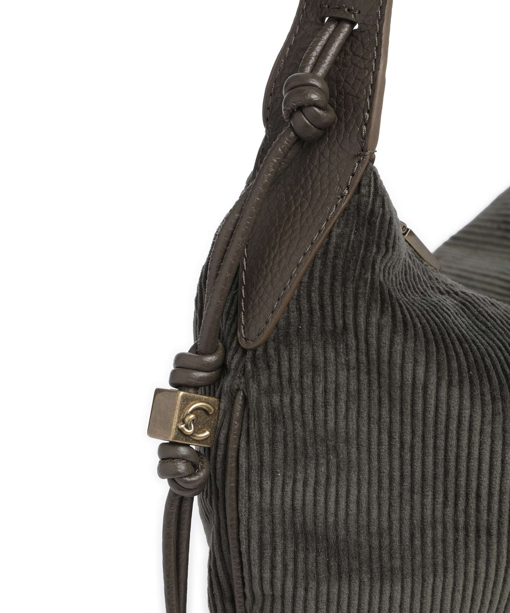 Coccinelle Thess Corduroy Hobo bag fango