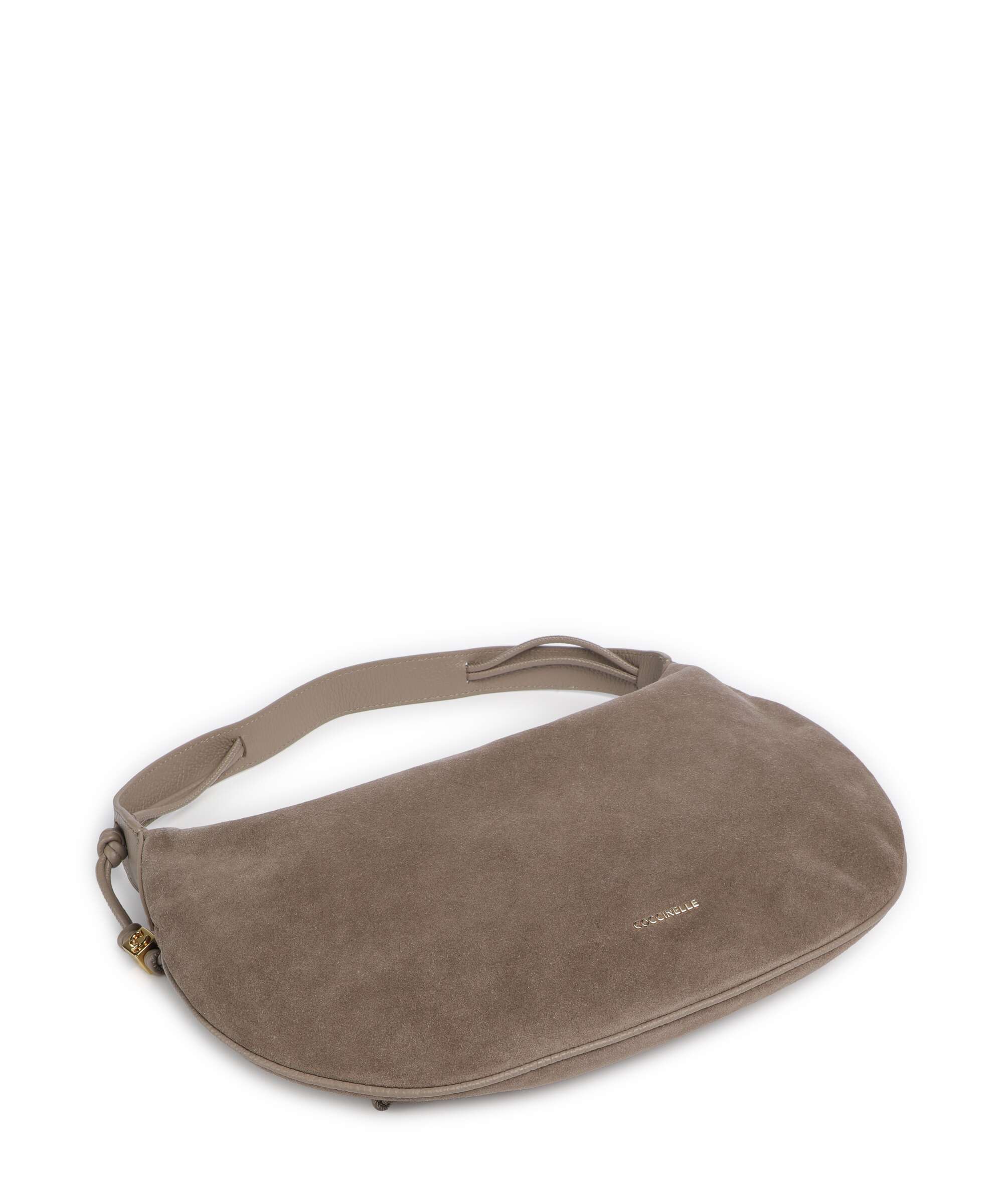 Coccinelle Thess Suede Hobo bag warm taupe