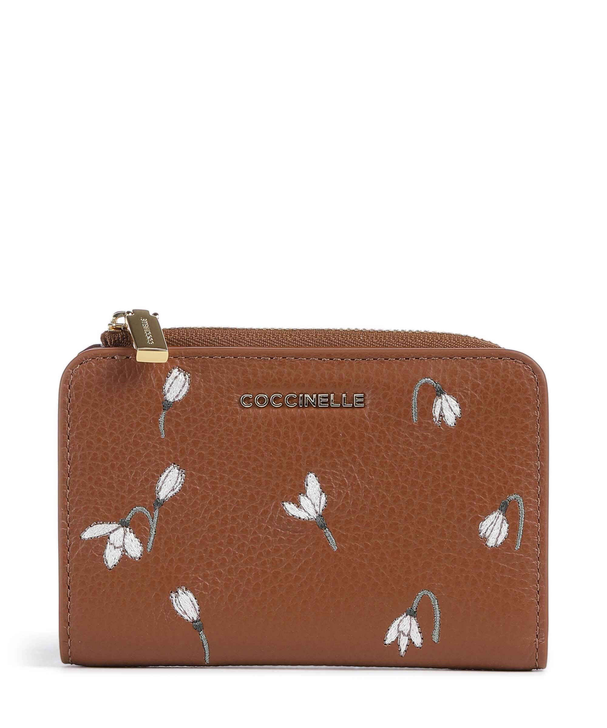 Coccinelle text Wallet cognac