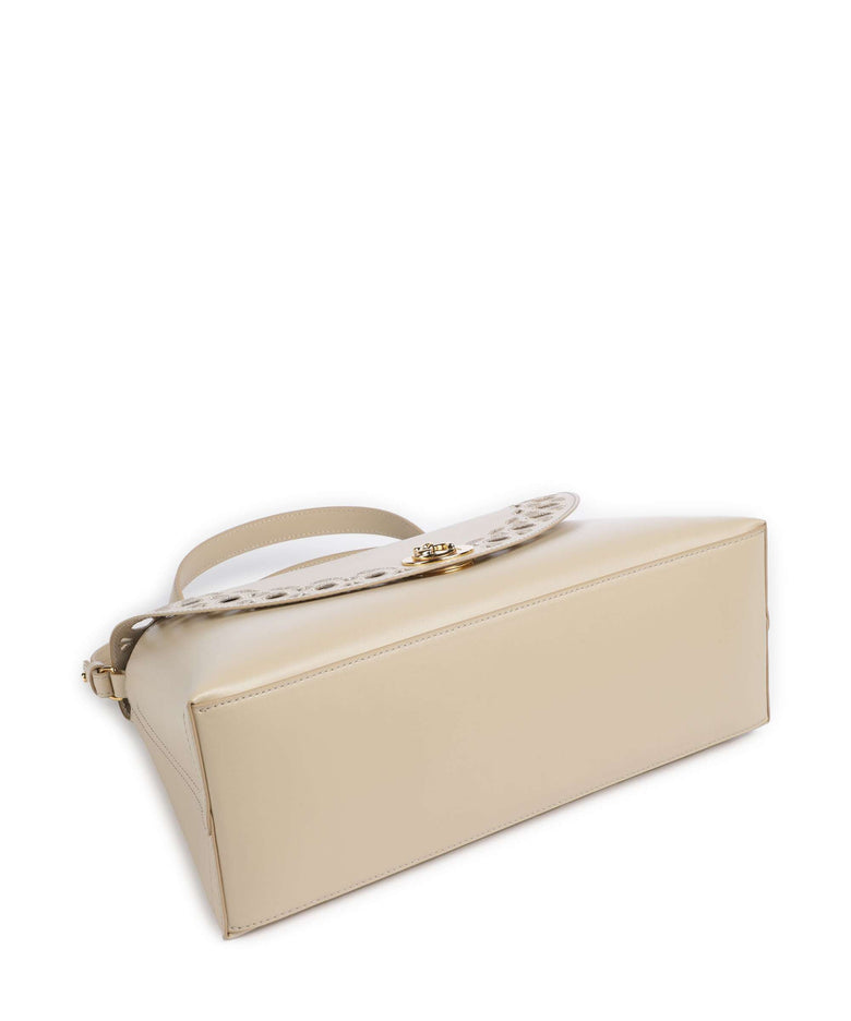 Coccinelle Nikla Monogram Sangallo Handbag sandshell