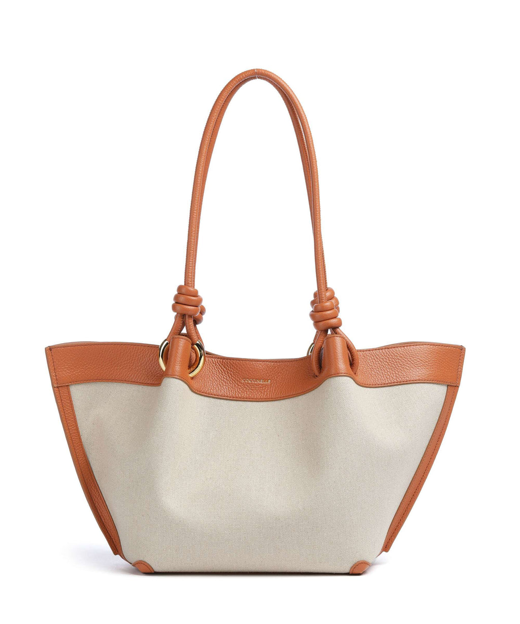 Coccinelle Finn Canvas Hobo bag natural/crab