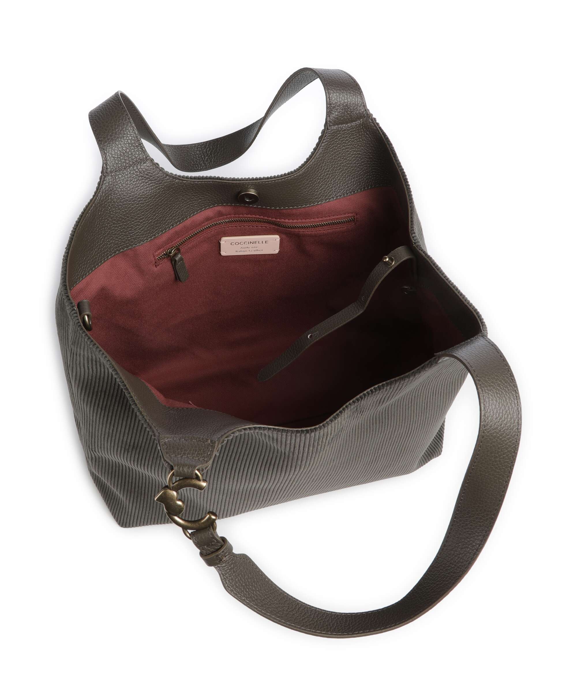 Coccinelle C-Easy Corduroy Tote bag fango