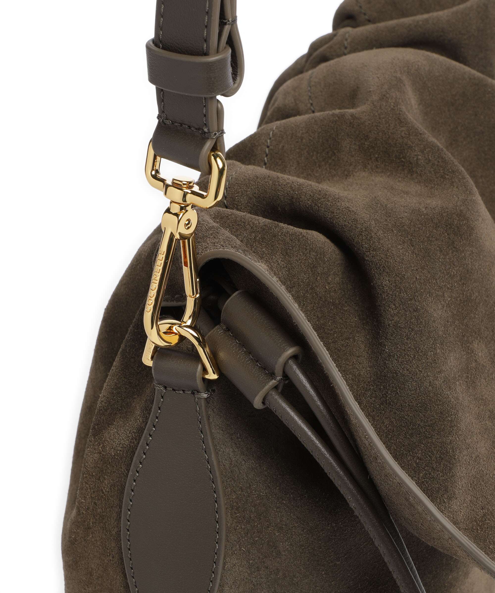 Coccinelle Lidia Suede Hobo bag fango