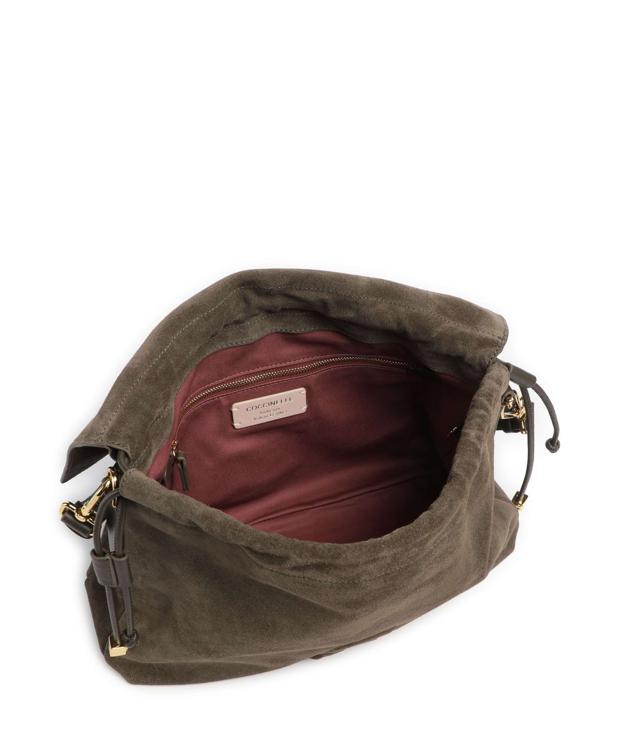 Coccinelle Lidia Suede Hobo bag fango