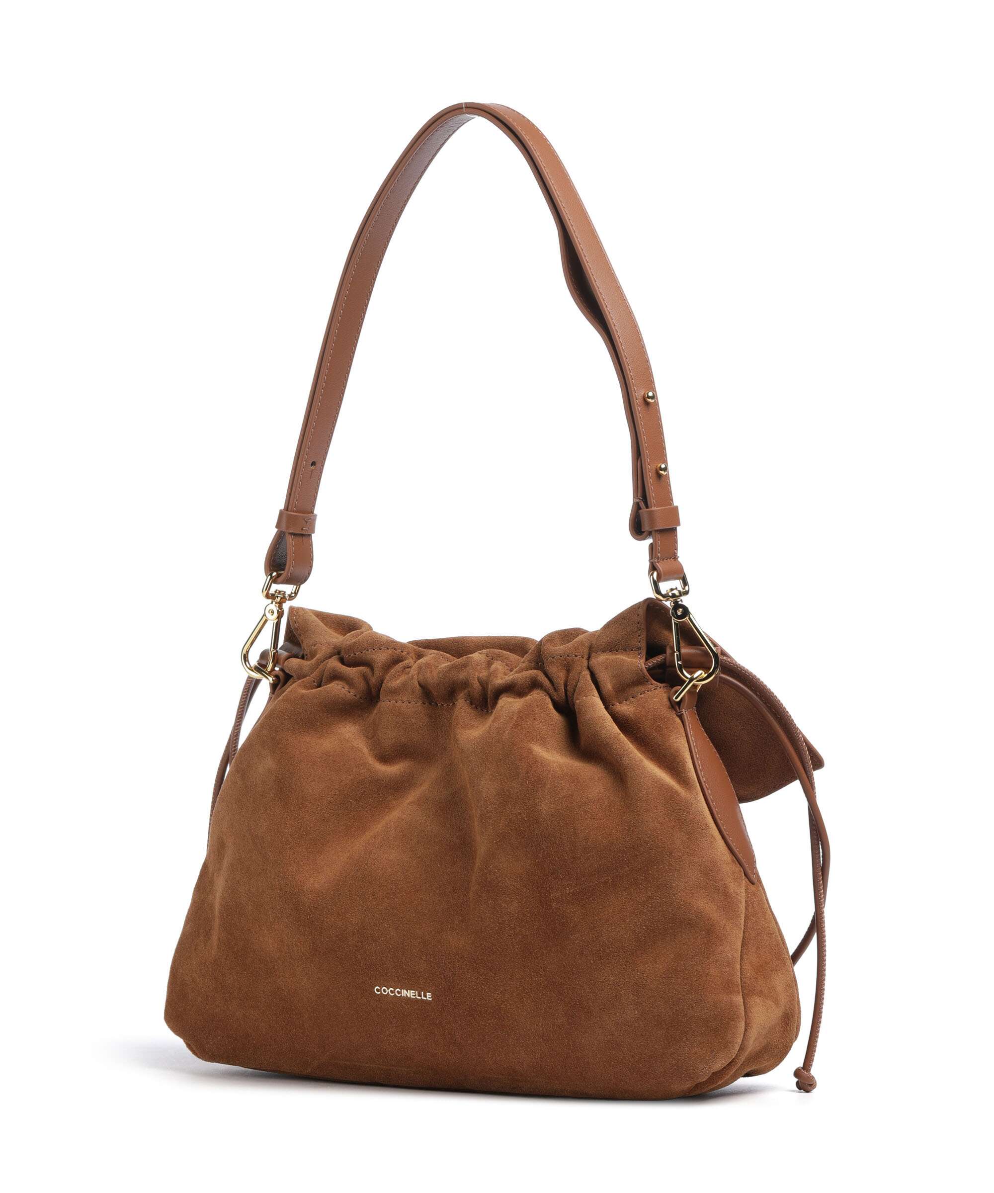 Coccinelle Lidia Suede Hobo bag cognac