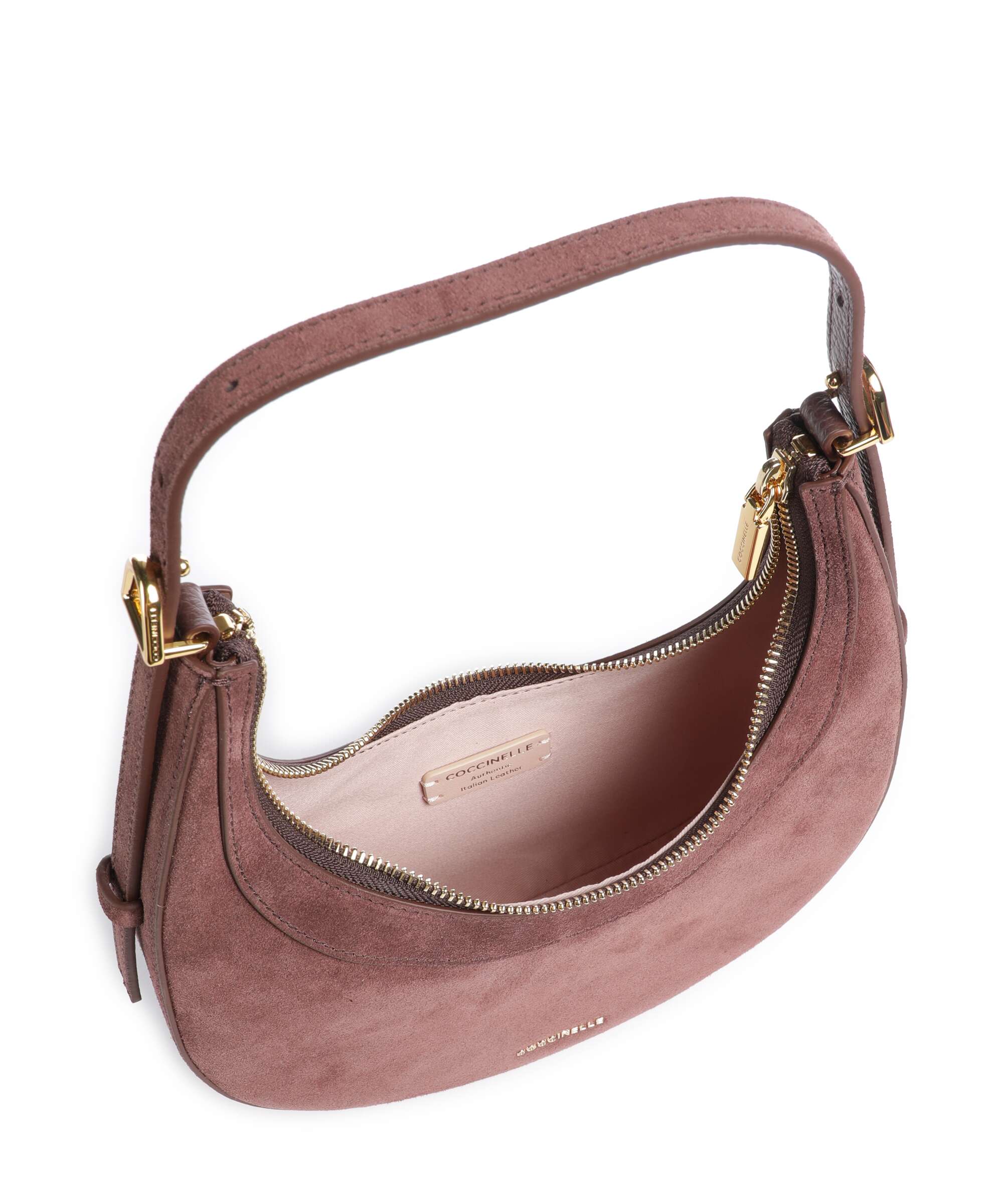 Coccinelle Whisper Suede Shoulder bag berry