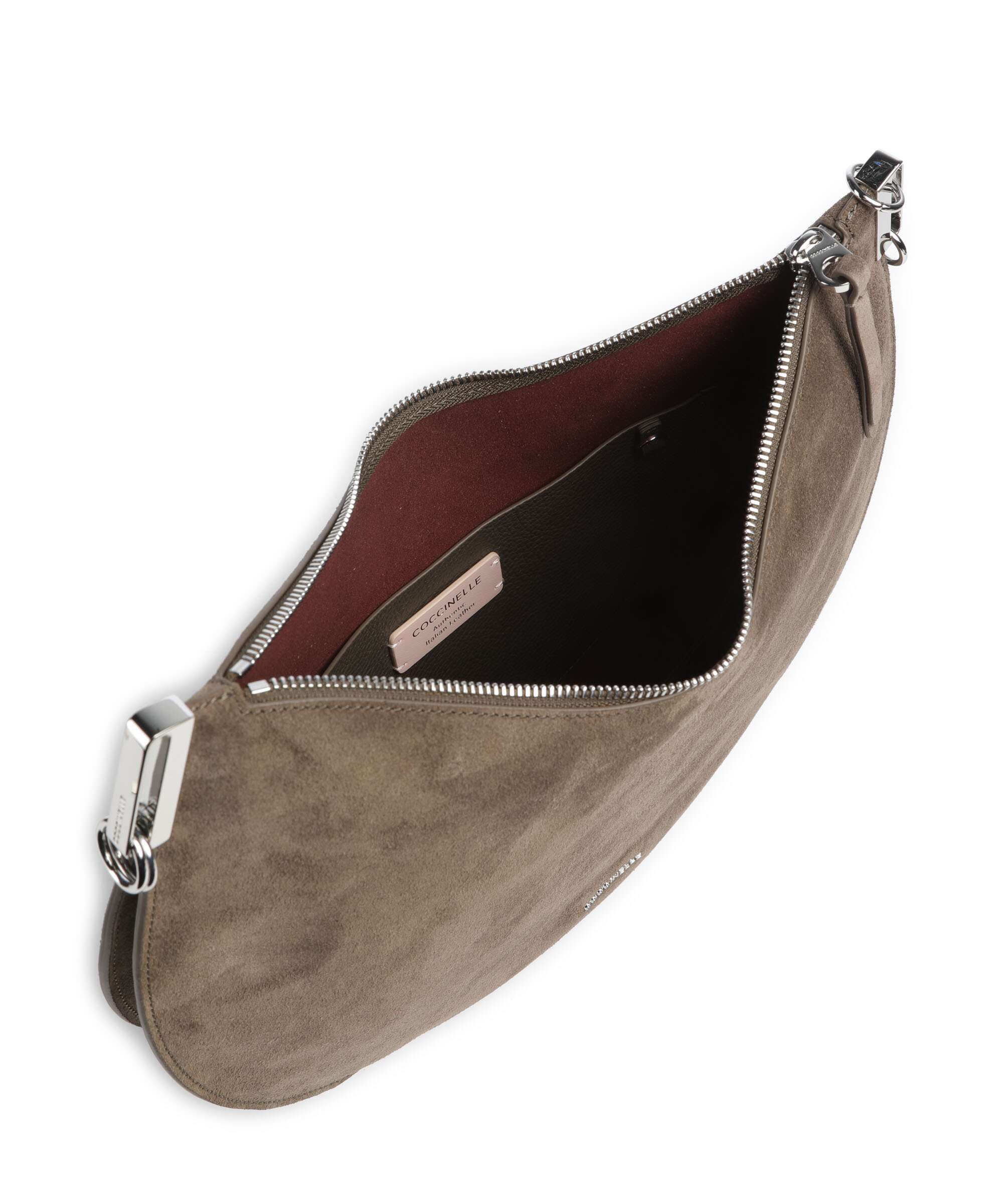 Coccinelle Sunup Suede Shoulder bag fango