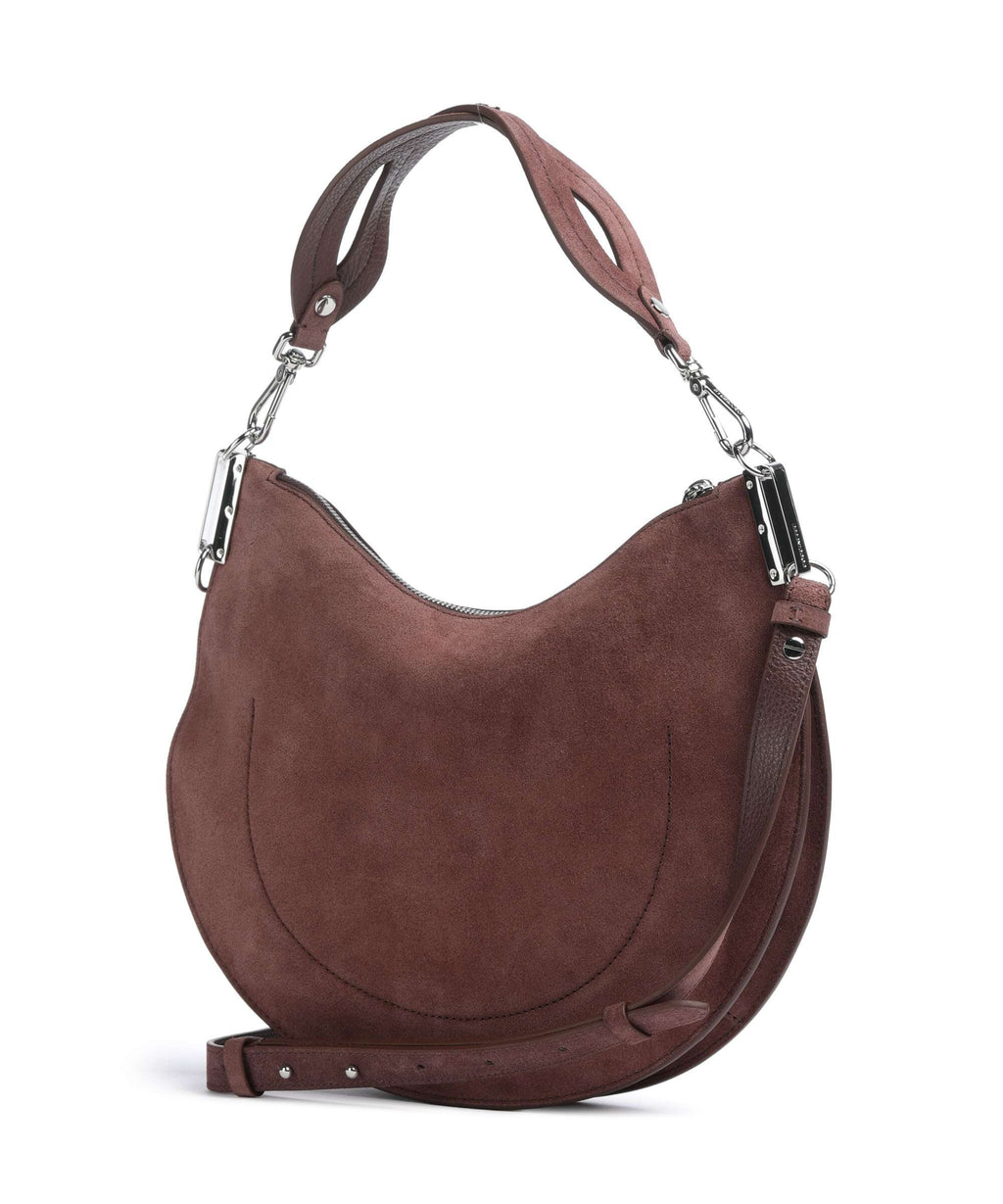 Coccinelle Sunup Suede Hobo bag berry