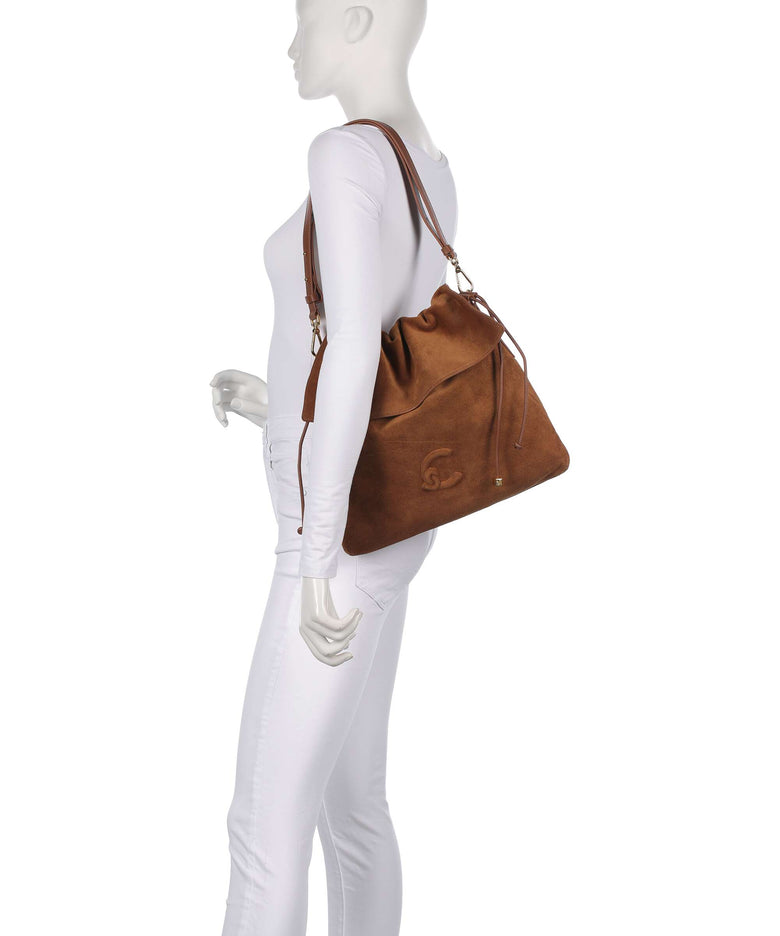 Coccinelle Lidia Suede Hobo bag cognac