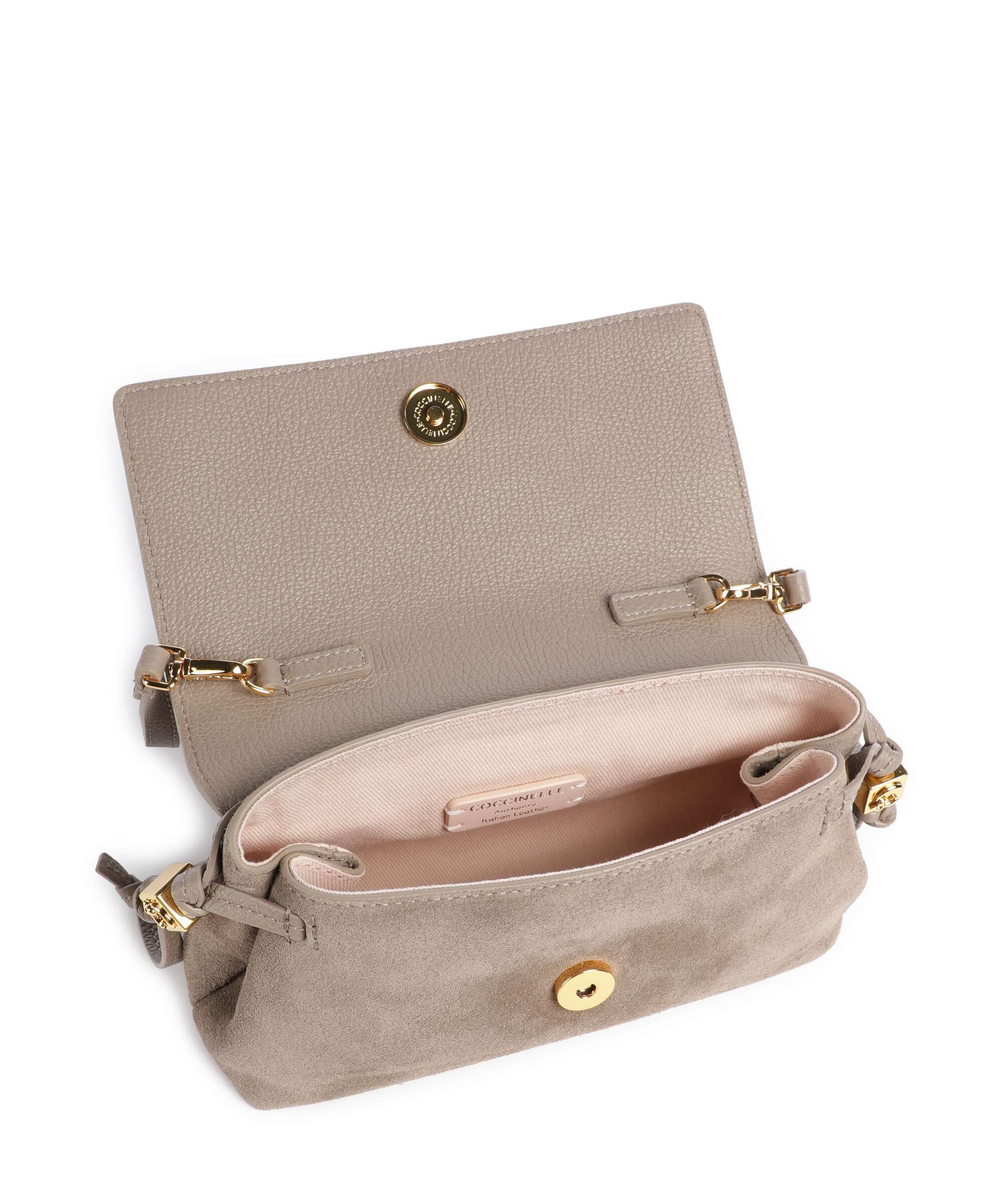 Coccinelle Thess Suede Crossbody bag warm taupe