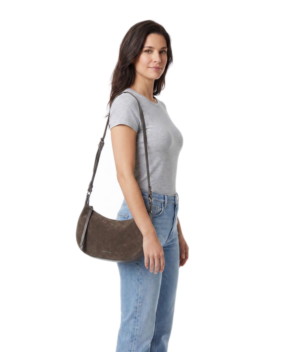 Coccinelle Fujiko Suede Crossbody bag fango