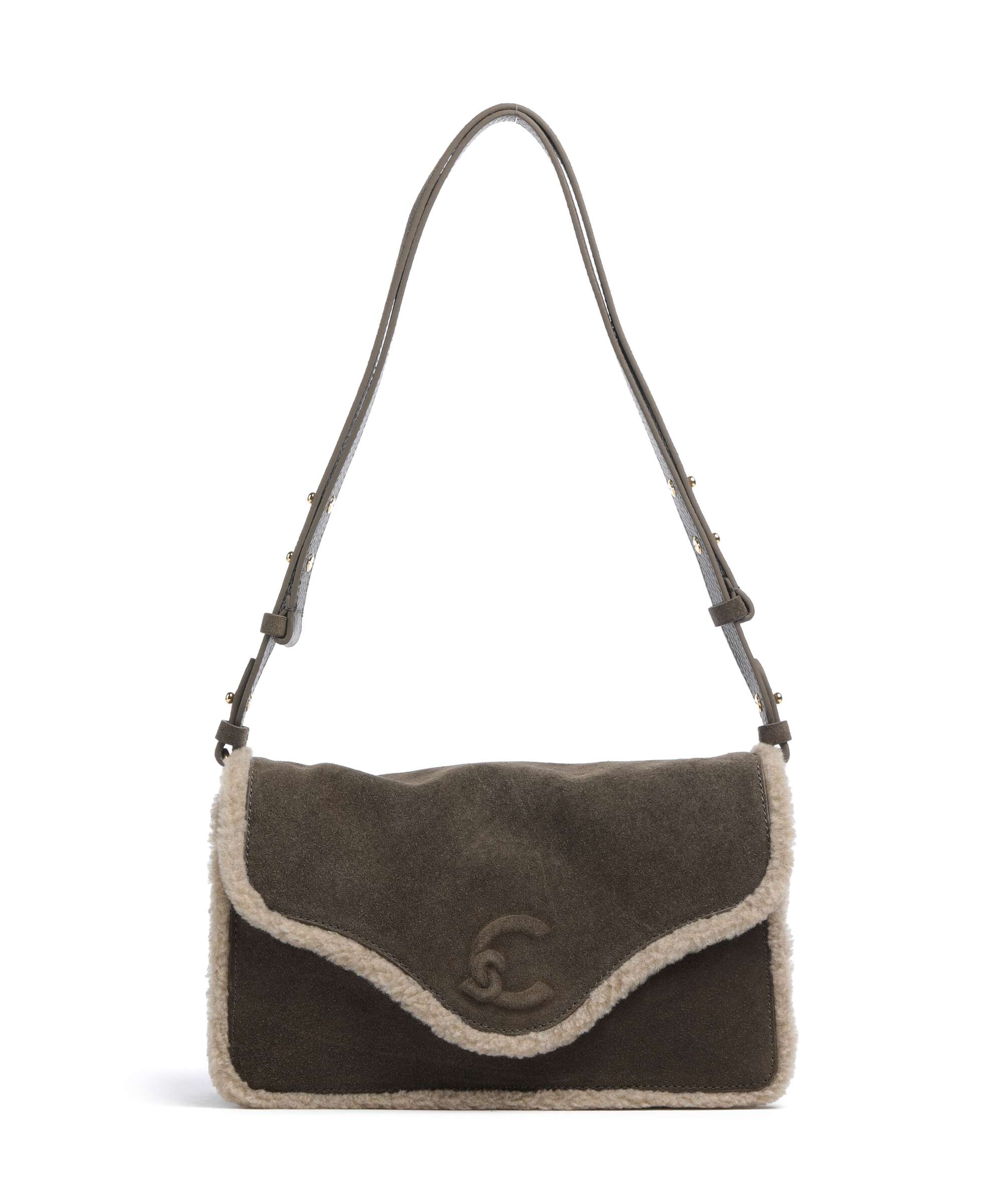Coccinelle C-Me Softy Suede Shoulder bag fango/warm taupe