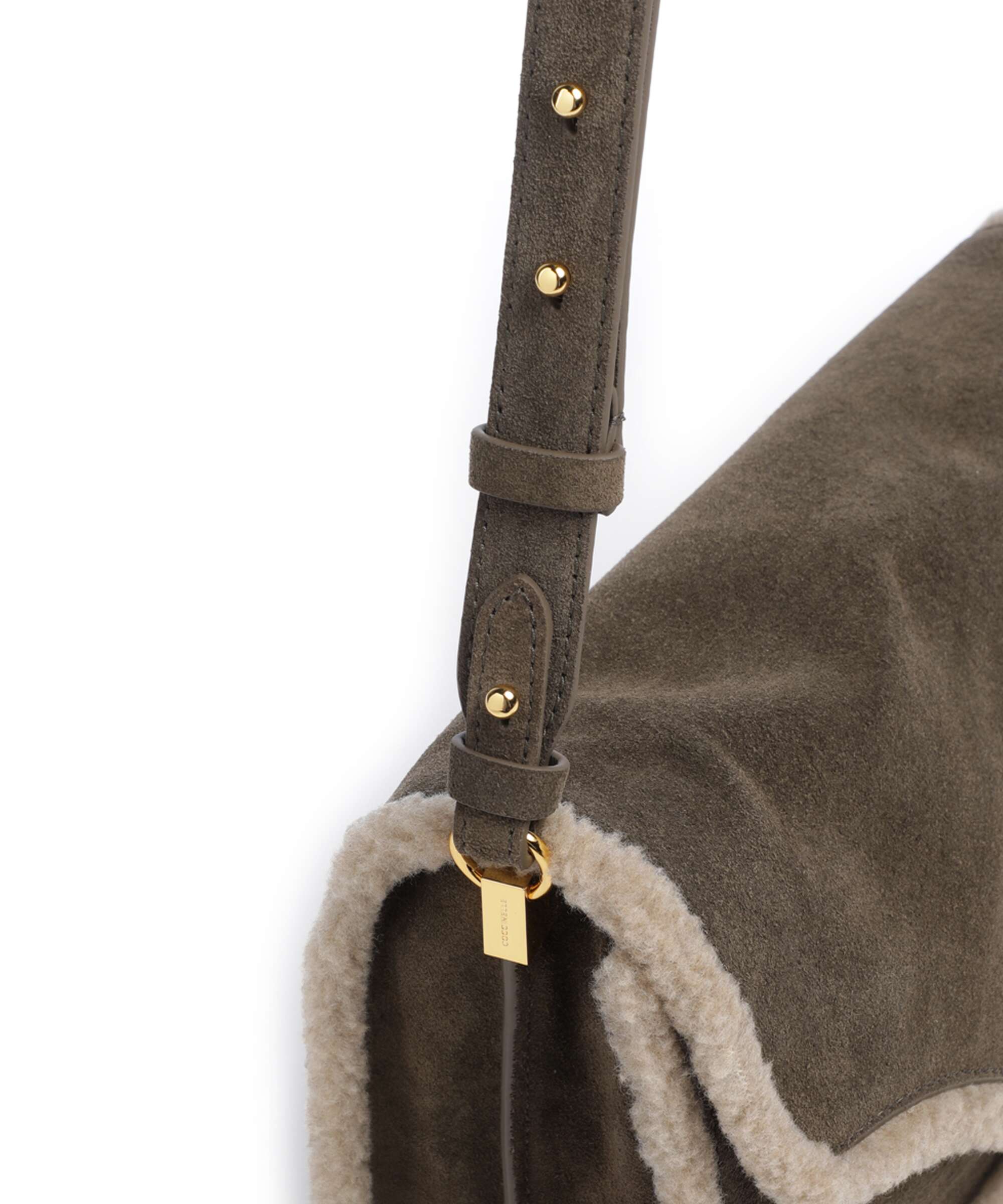 Coccinelle C-Me Softy Suede Shoulder bag fango/warm taupe