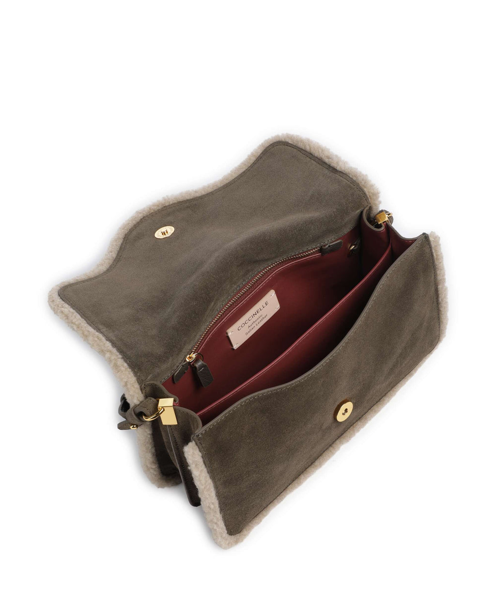 Coccinelle C-Me Softy Suede Shoulder bag fango/warm taupe